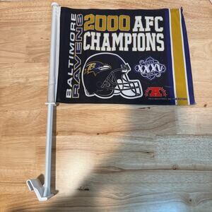 Baltimore Ravens 2000 AFC Champions Super Bowl Vintage Car Window Flag NFL